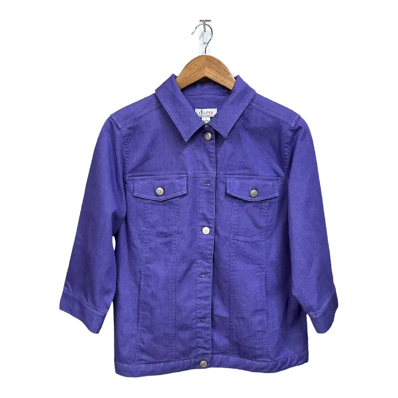 Jacket Denim By Denim And Company In Purple, Size: S
